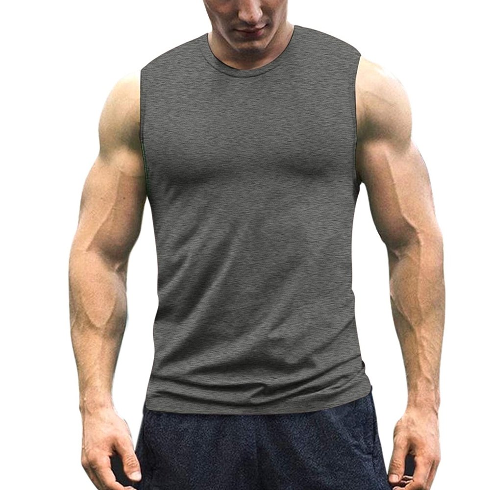 Men’s Charcoal Grey Sleeveless Performance Training Tank Top Product image