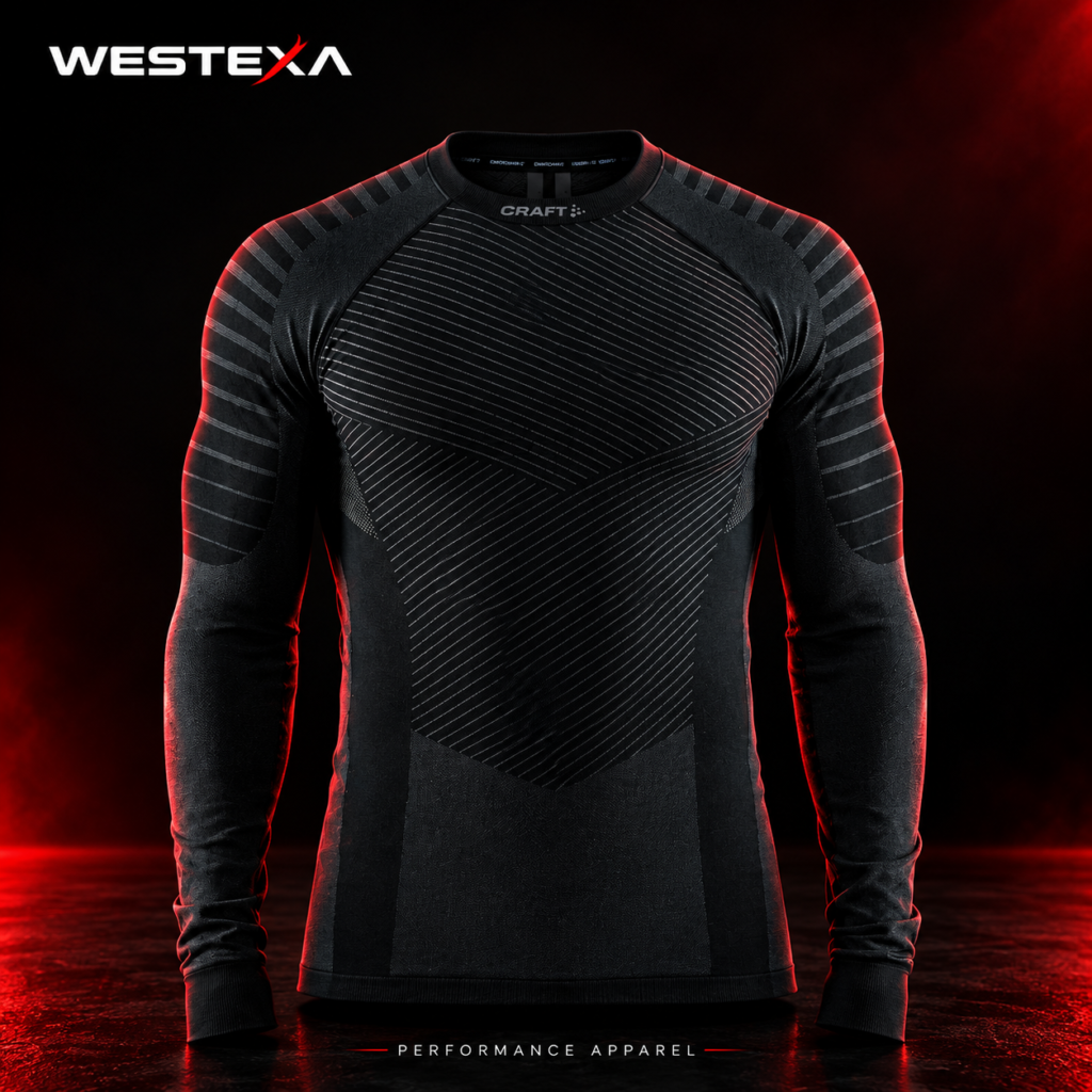 Black Electric Blue Stripe Compression Shirt Product image