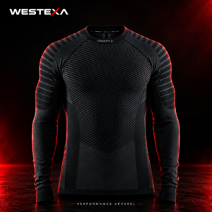 Black Electric Blue Stripe Compression Shirt Product image