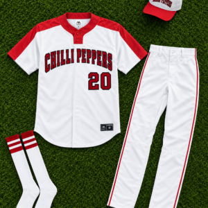 Custom White Red Chilli Peppers Baseball Uniform Set – No. 20