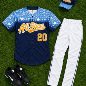 Custom Blue All Stars Baseball Uniform Set – No. 20