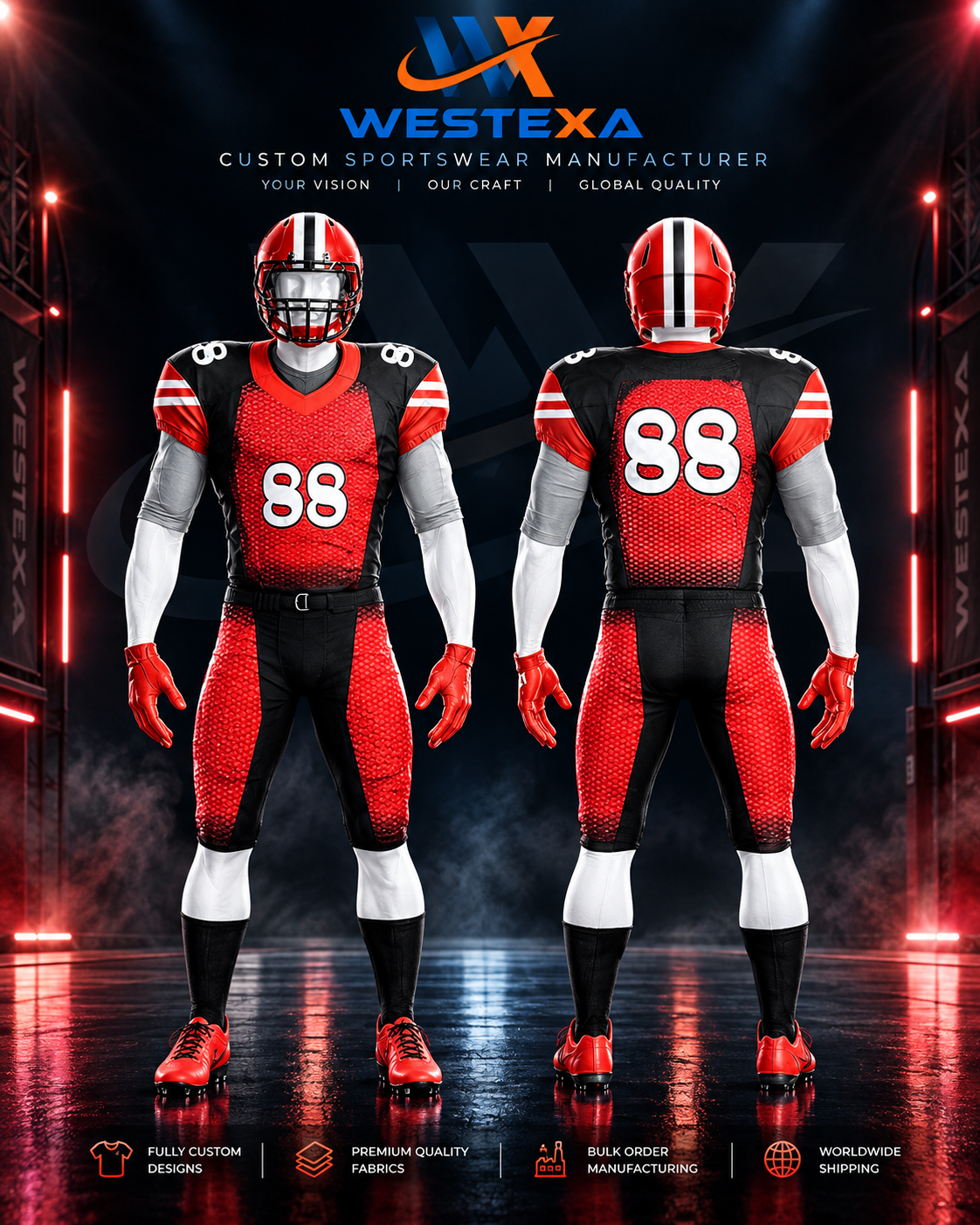 FU-003 | Red Football Uniform