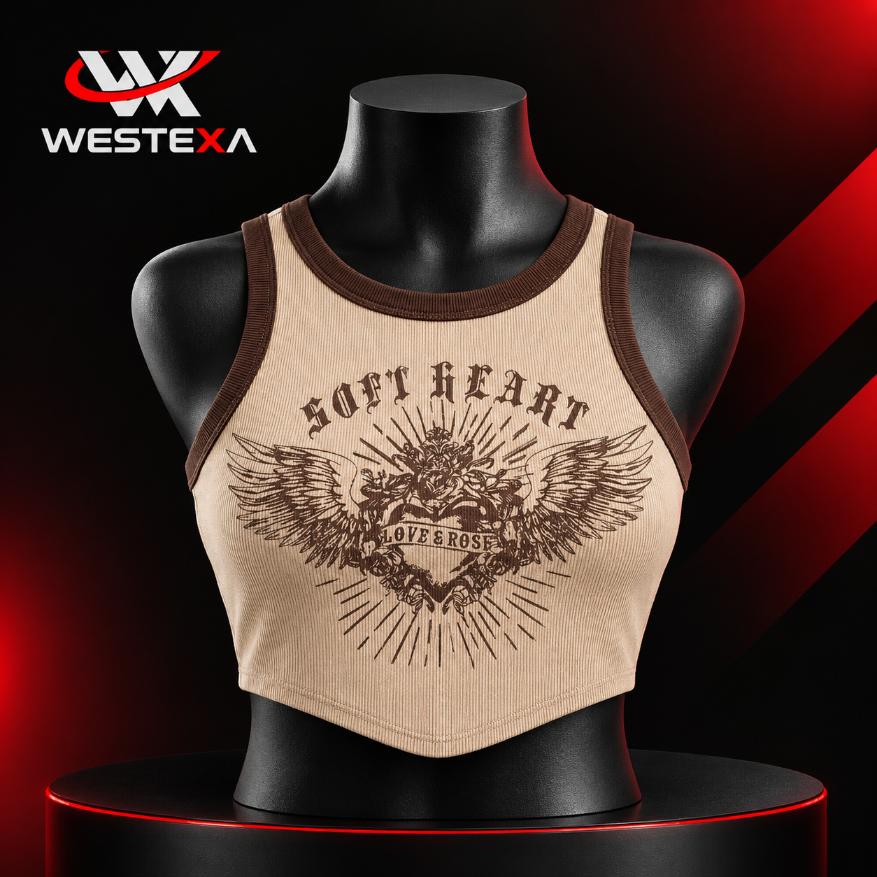 WESTEXA Ribbed Athletic Crop Tank Product image