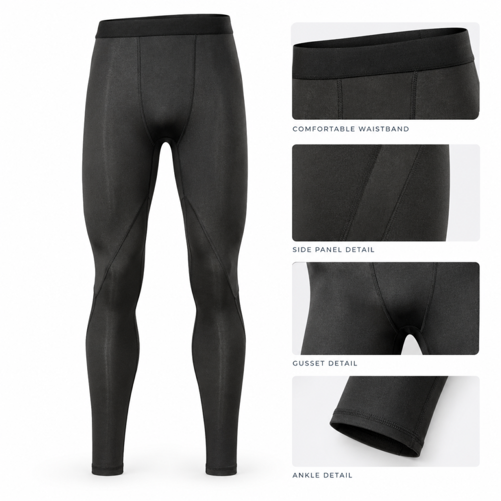 Black & Orange Performance Compression Leggings Product image