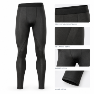 Black & Orange Performance Compression Leggings Product image
