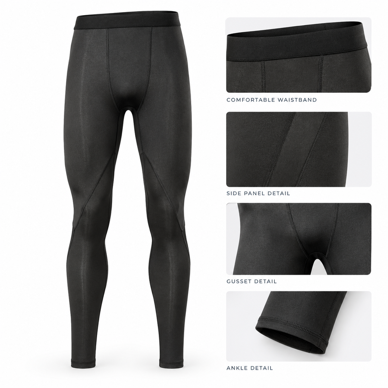 Black & Orange Performance Compression Leggings Product image