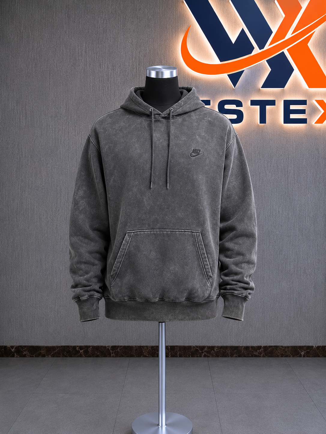 Sportswear Club Black Wash Hoodie