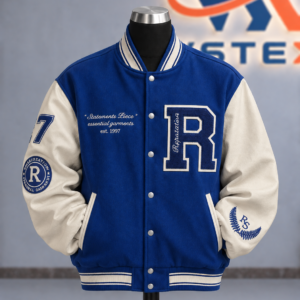 Royal Blue & Cream Recreation Varsity Jacket