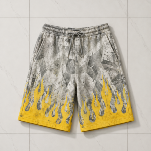 Forest Fire Camo Yellow Mesh Short