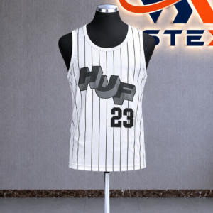 Half Court Black White Reversible Basketball Jersey