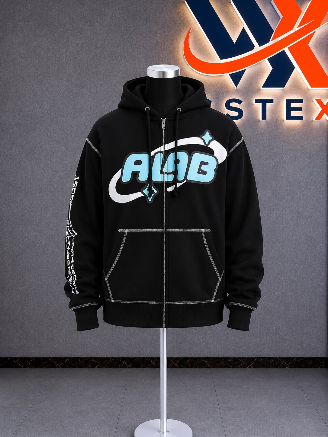 Dark Web Black Zip Hoodie