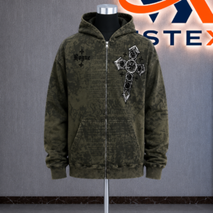 Rogue Crosses Dark Brown Zip Hoodie