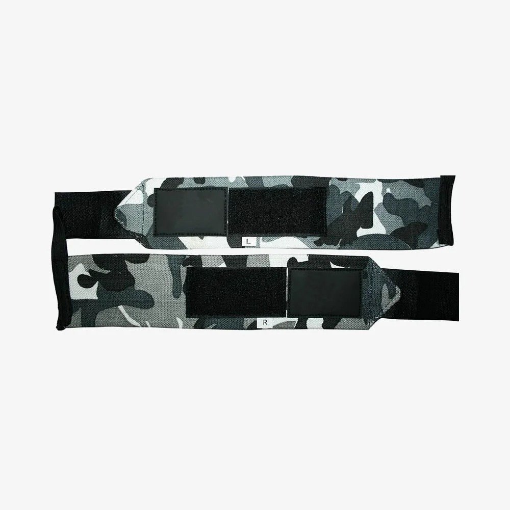 Professional Weightlifting Wrist Wraps – Black with Yellow Stripes Product image