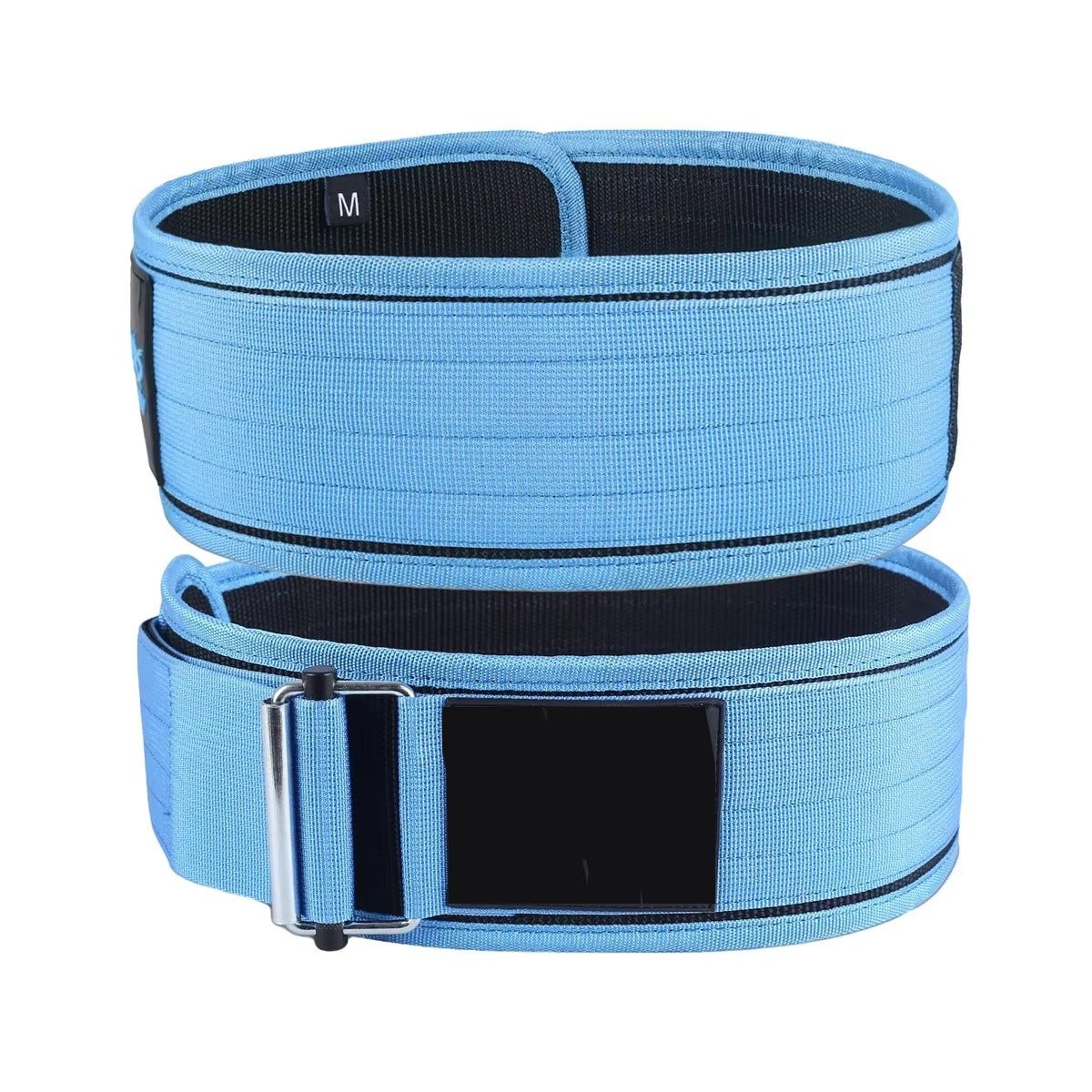 Sky Blue & Black Weightlifting Belt – Adjustable Gym Fitness, Powerlifting & Strength Training Support Belt Product