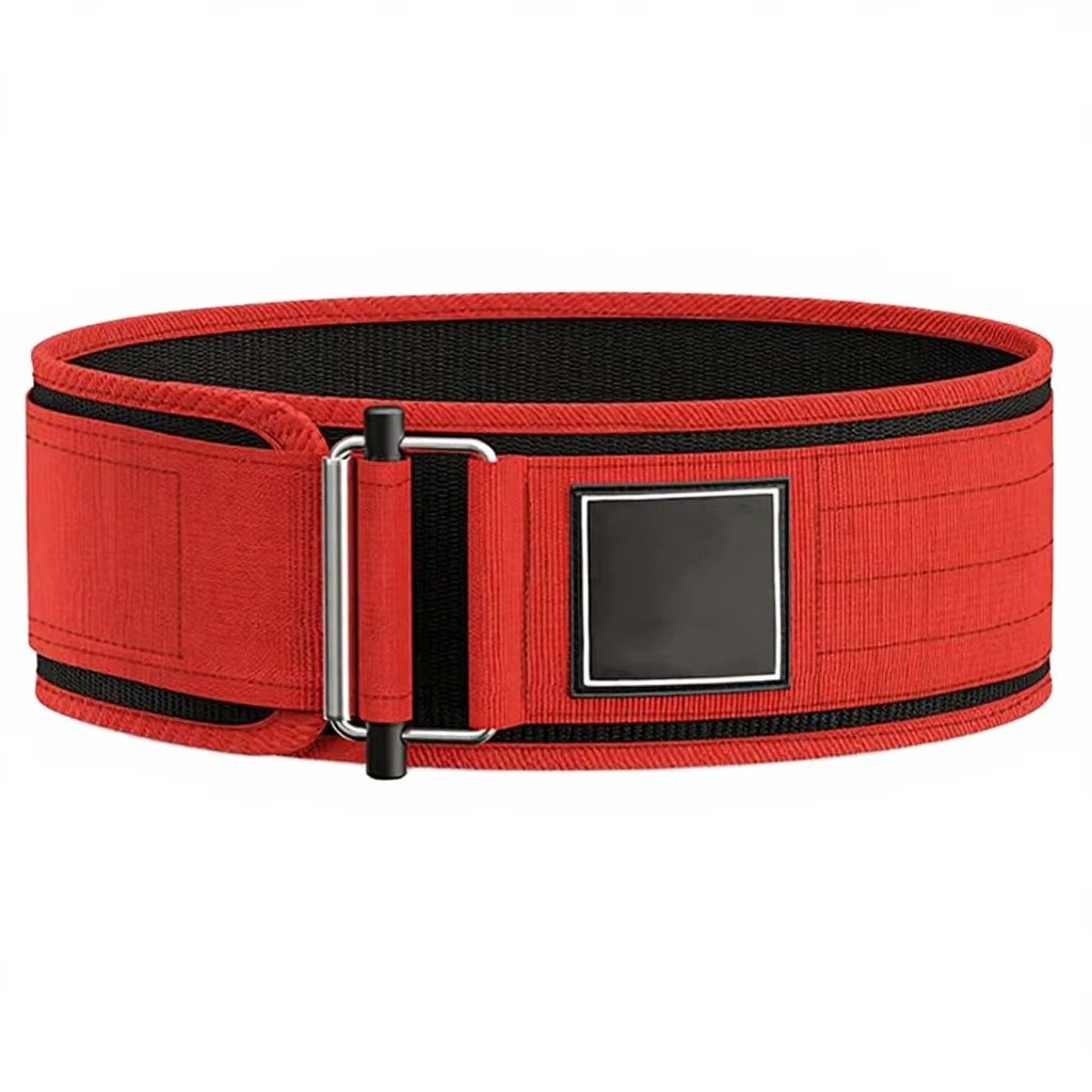 Red & Black Weightlifting Belt – Heavy-Duty Adjustable Gym Fitness & Strength Training Support Belt Product image