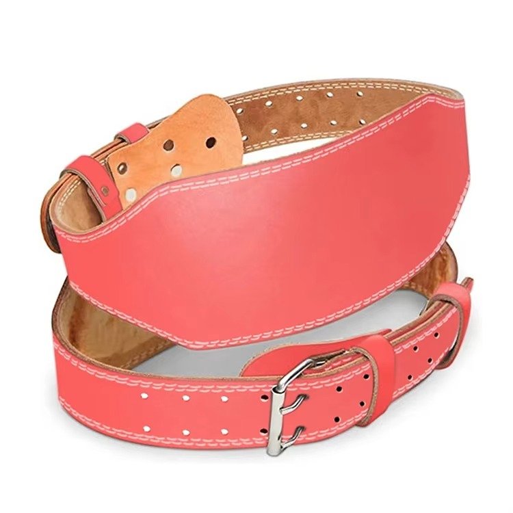 Coral Pink Leather Double-Prong Powerlifting Belt Product image