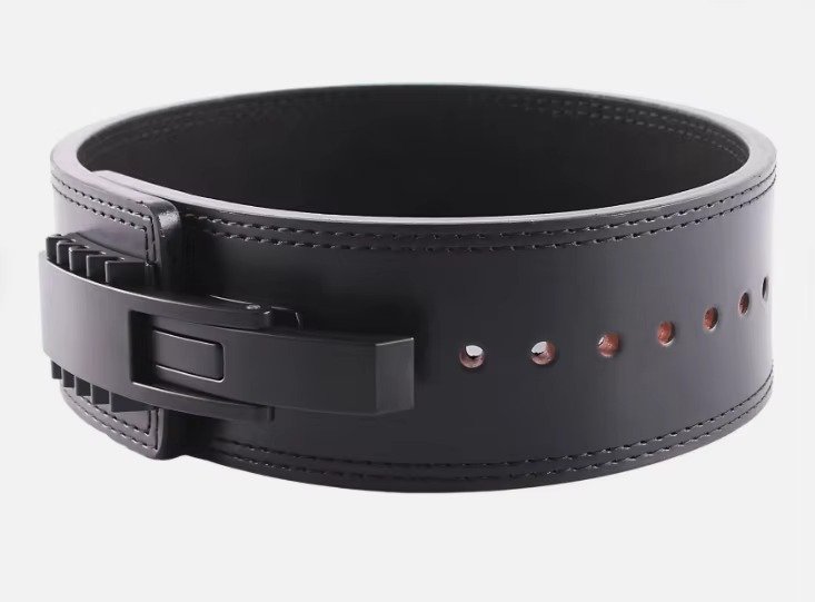 Black Leather Lever Powerlifting Belt Product image