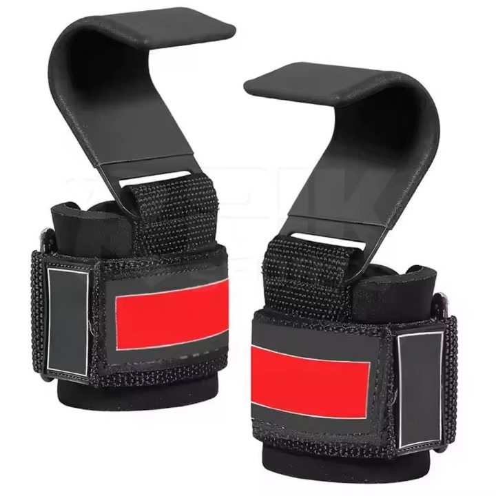 Professional Gym Lifting Straps with Steel Hooks and Branded Support – Non-Slip Hand Grips for Bodybuilding Product image