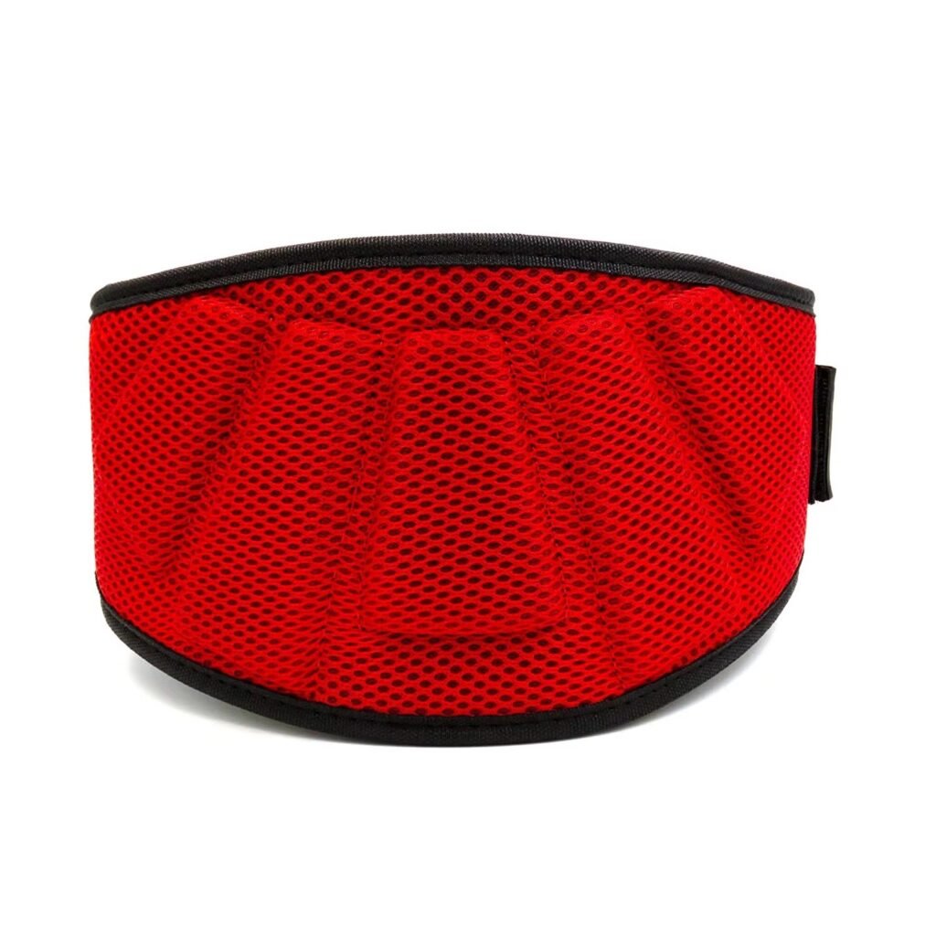 Red Breathable Lumbar Support Belt – Adjustable Back Support Waist Belt with Mesh Design for Daily Use Product image
