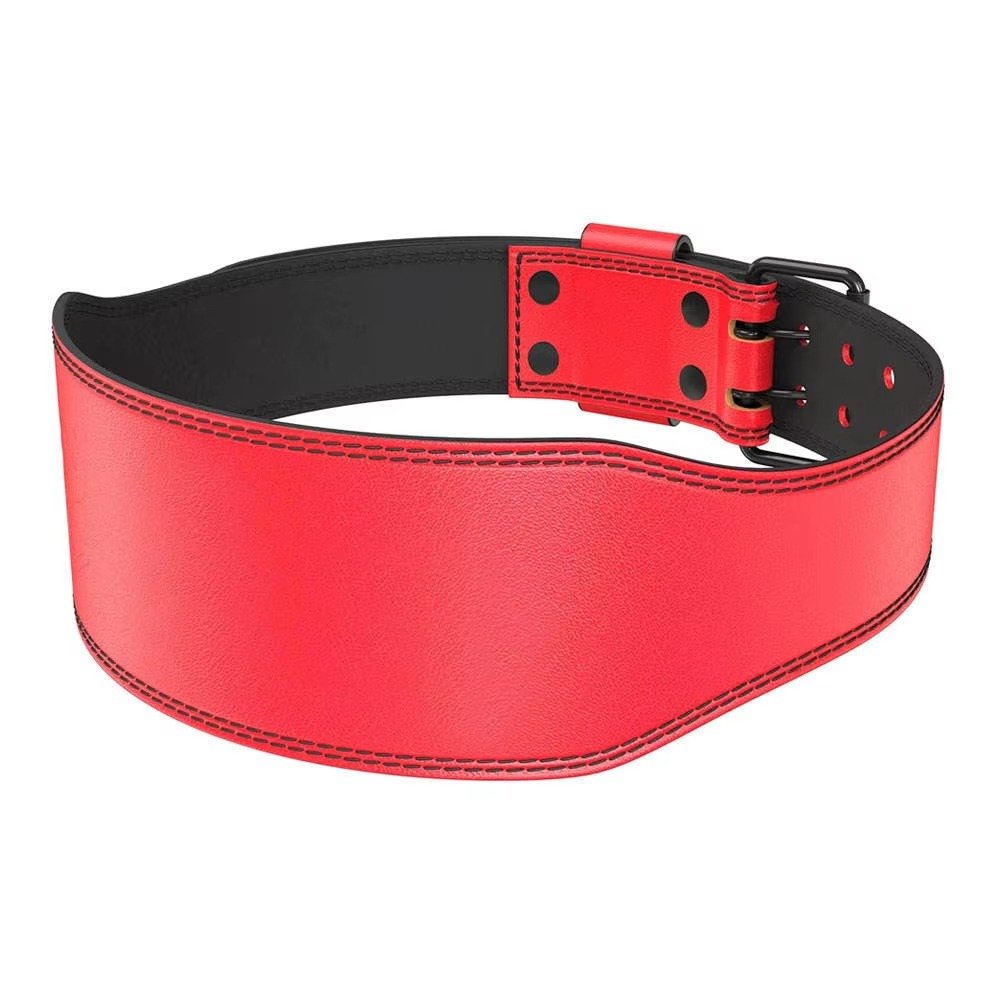 Red Leather Double-Prong Powerlifting Belt Product image