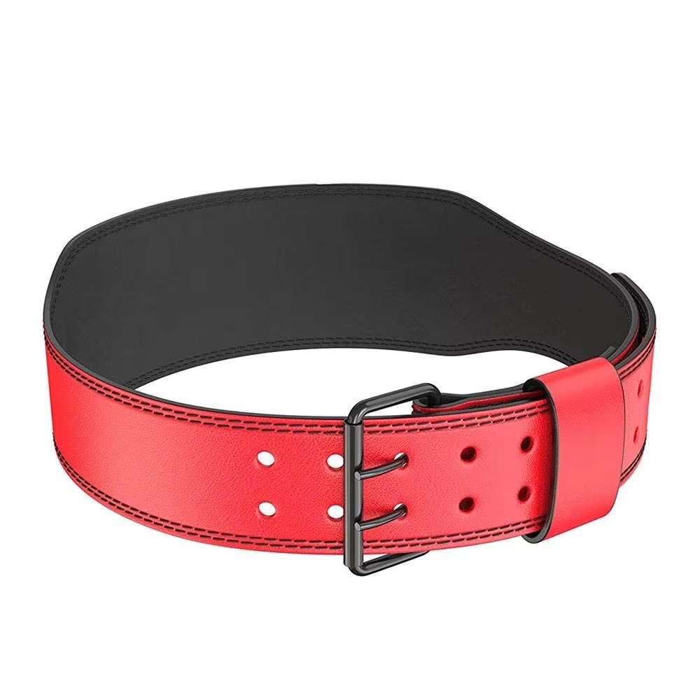 Red Leather Double-Prong Powerlifting Belt Product image