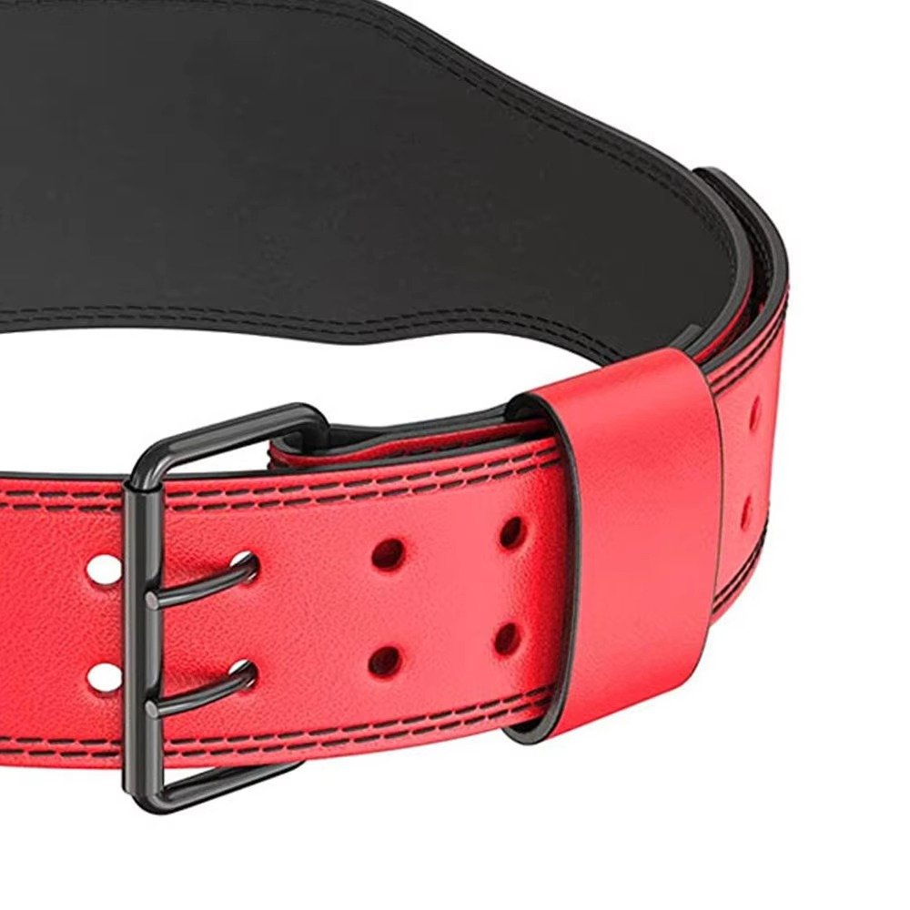 Red Leather Double-Prong Powerlifting Belt Product image