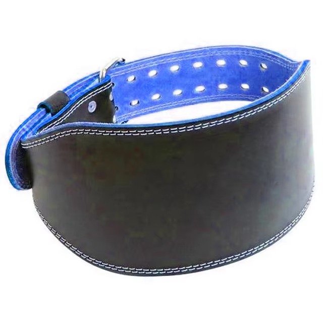 Heavy Duty Leather Weightlifting Belt with Double Prong Buckle – Padded Lumbar Back Support for Gym, Squats & Deadlifts