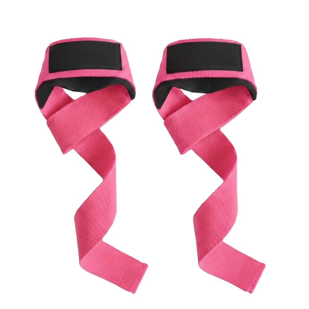 Premium Pink Gym Lifting Straps with Neoprene Wrist Padding (Pair) Product image