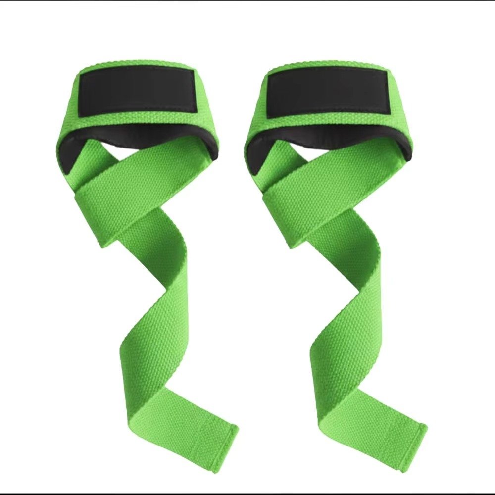 Premium Green Gym Lifting Straps with Neoprene Wrist Padding (Pair) Product image