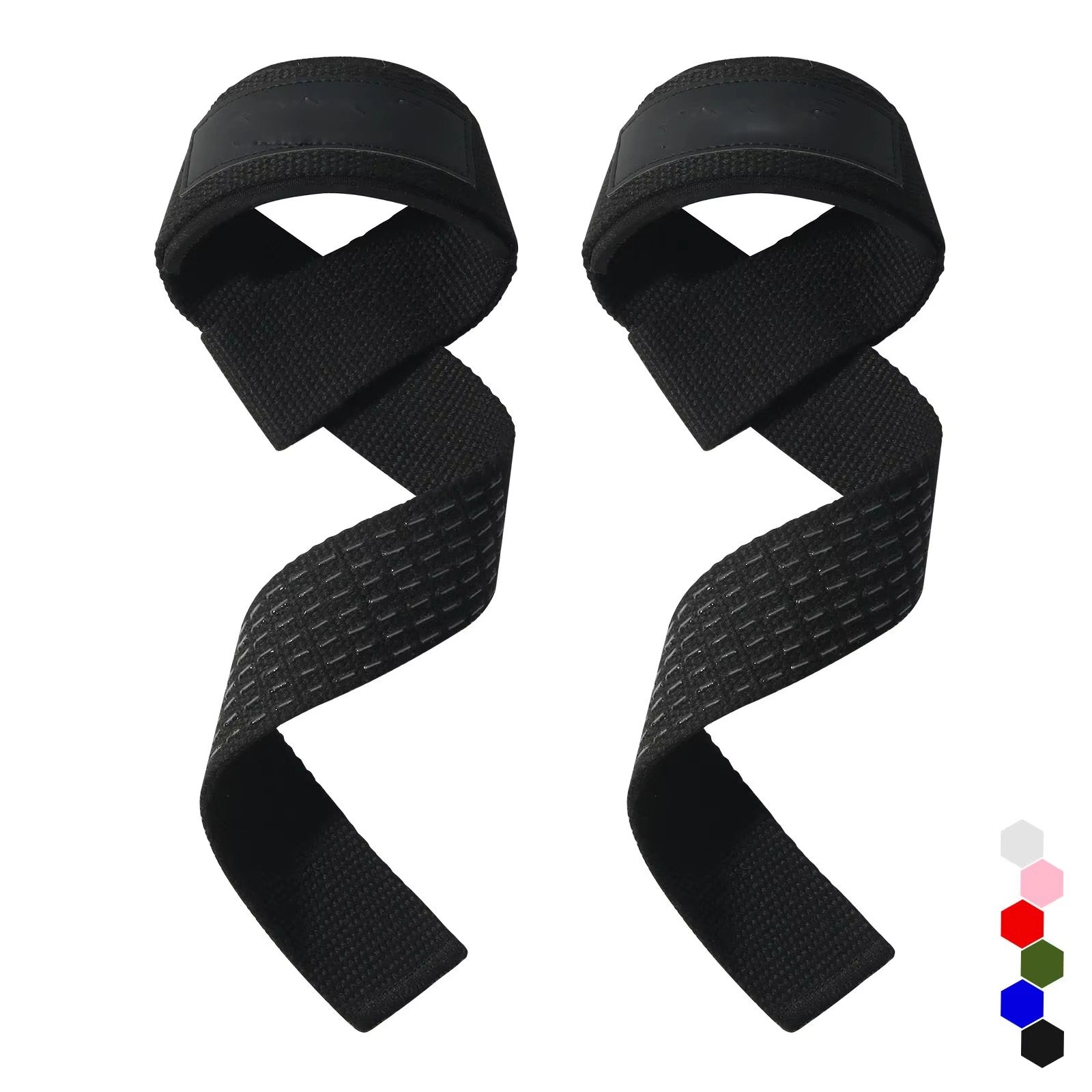 Custom Logo Rubber Patch Cotton Weightlifting Straps with Neoprene Padding – Multi-Color Gym Wrist Wraps for Powerlifting (OE