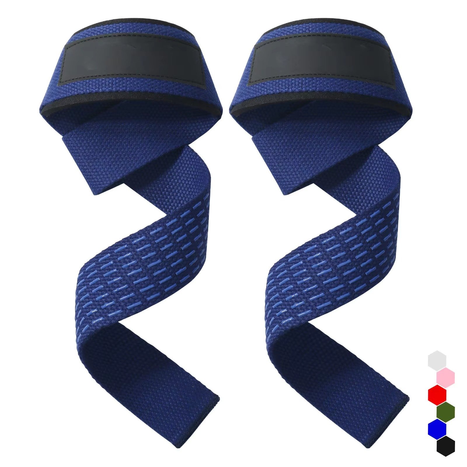Custom Logo Rubber Patch Cotton Weightlifting Straps with Neoprene Padding – Multi-Color Gym Wrist Wraps for Powerlifting (OE