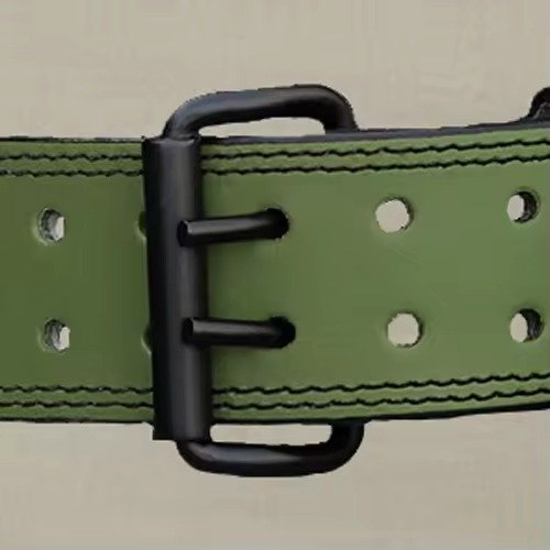 Olive Green Leather Double-Prong Powerlifting Belt Product image
