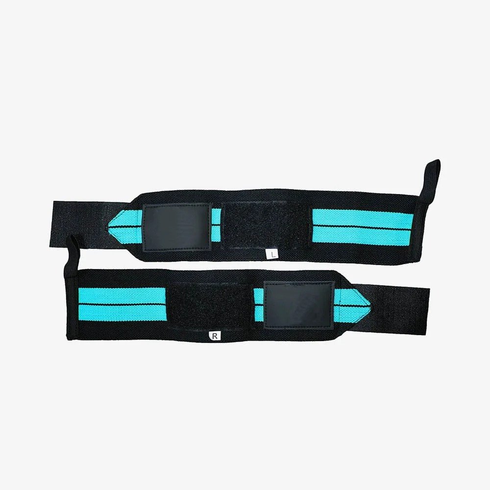 Professional Weightlifting Wrist Wraps – Black with Yellow Stripes Product image