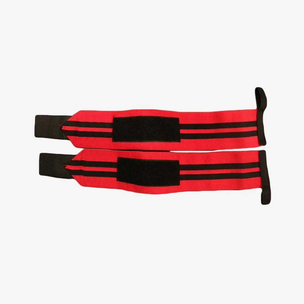 Professional Weightlifting Wrist Wraps – Black with Yellow Stripes Product image