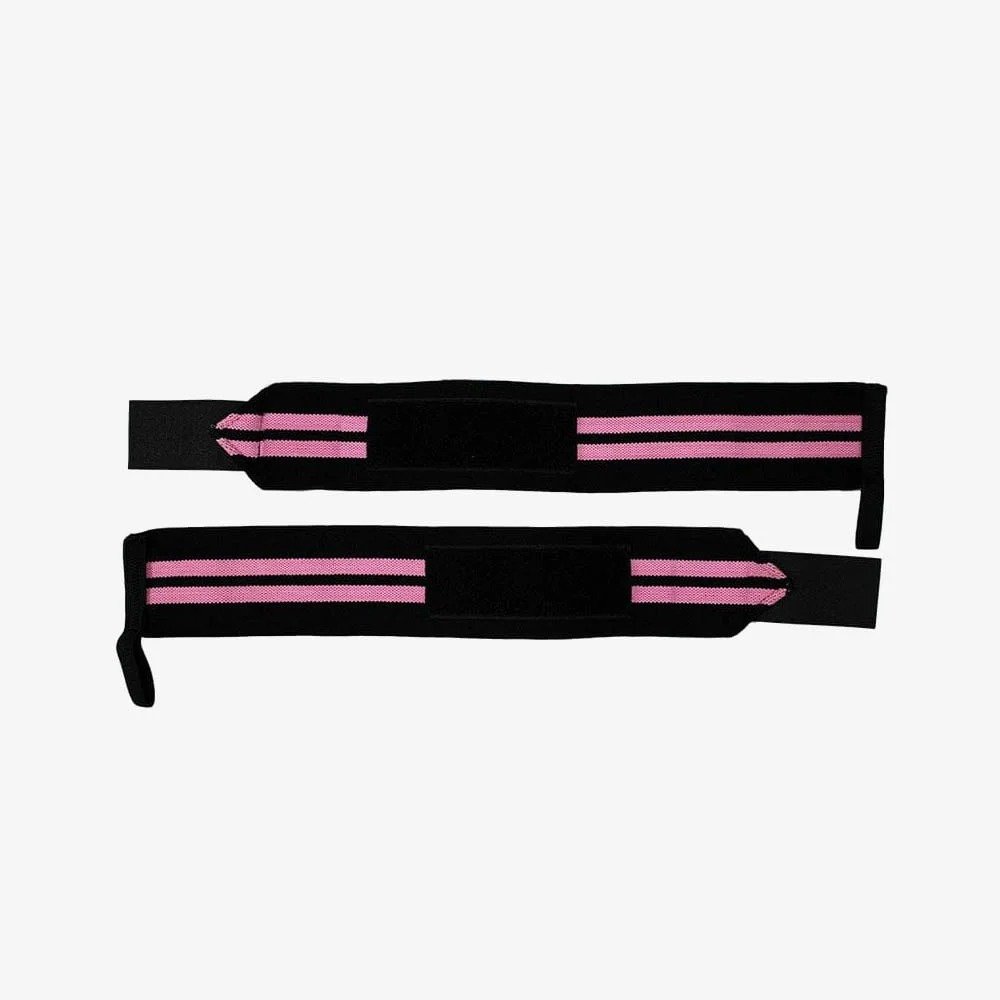 Professional Weightlifting Wrist Wraps – Black with Yellow Stripes Product image